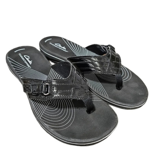Cloudsteppers by Clarks Shoes - Clarks Cloudsteppers Women's Patent Breeze Sea Black Sandals